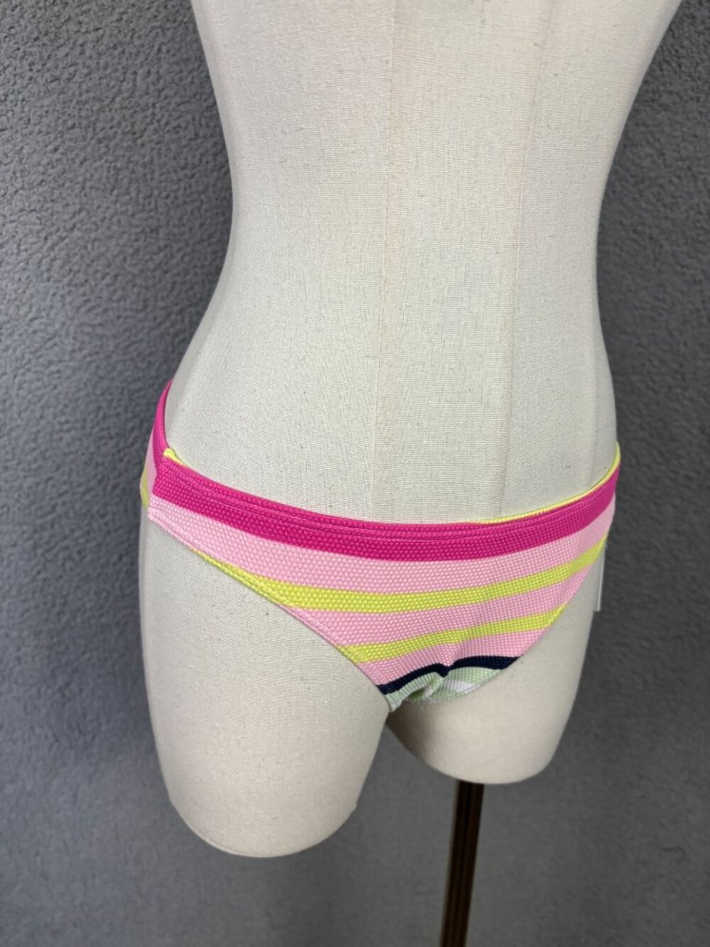 Roxy Women's Stripe Soul Mid Waist Bikini Bottom Multicolor Size Small NWT's - Picture 2 of 8